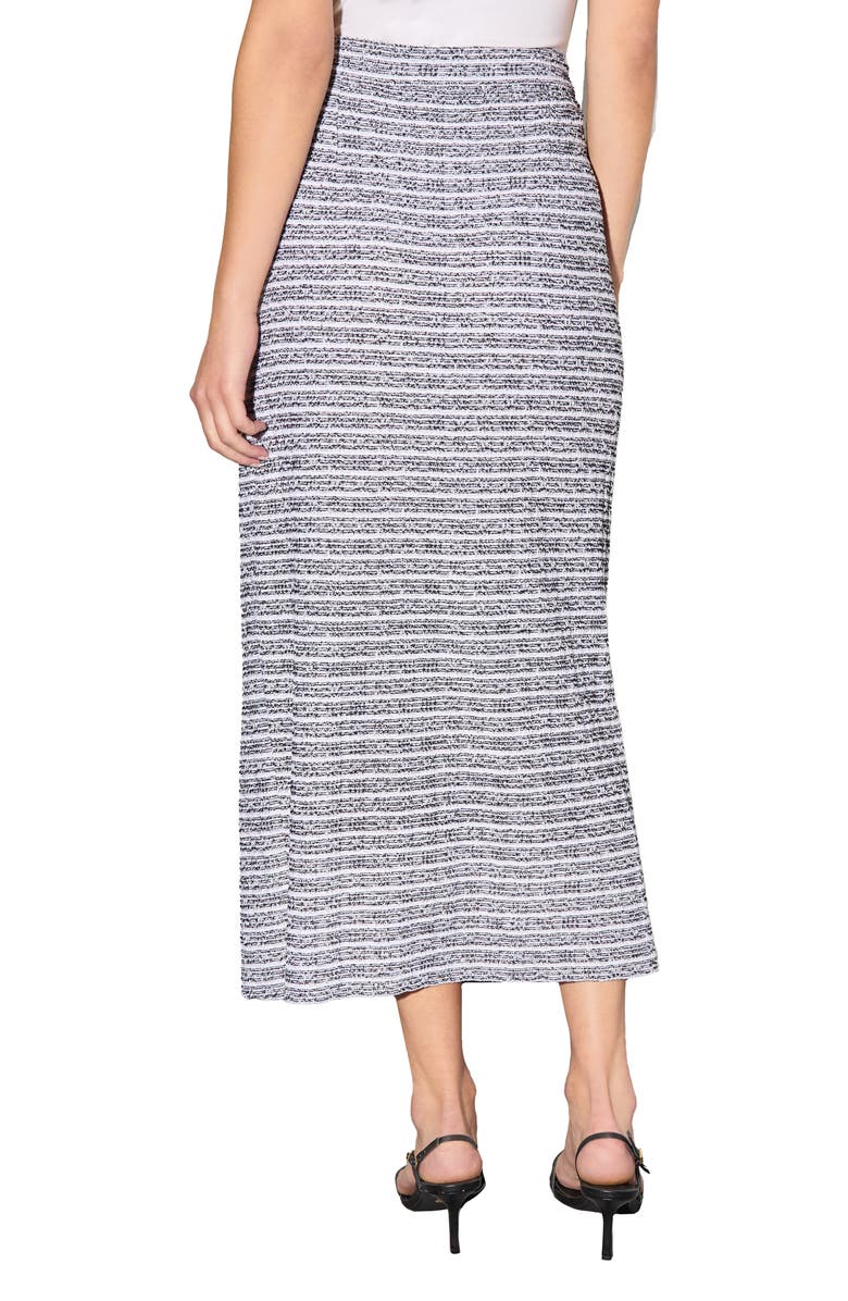Ming Wang Heritage Fit Textured Knit Maxi Skirt, Alternate, color, Black/ White