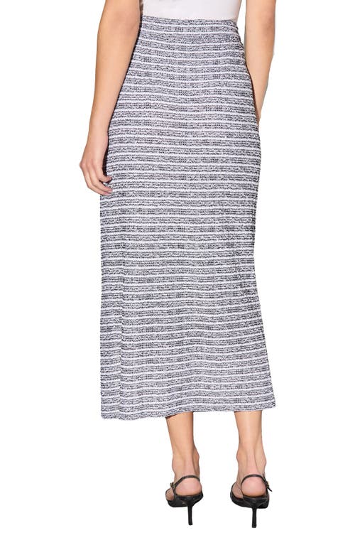Ming Wang Heritage Fit Textured Knit Maxi Skirt In Black/white