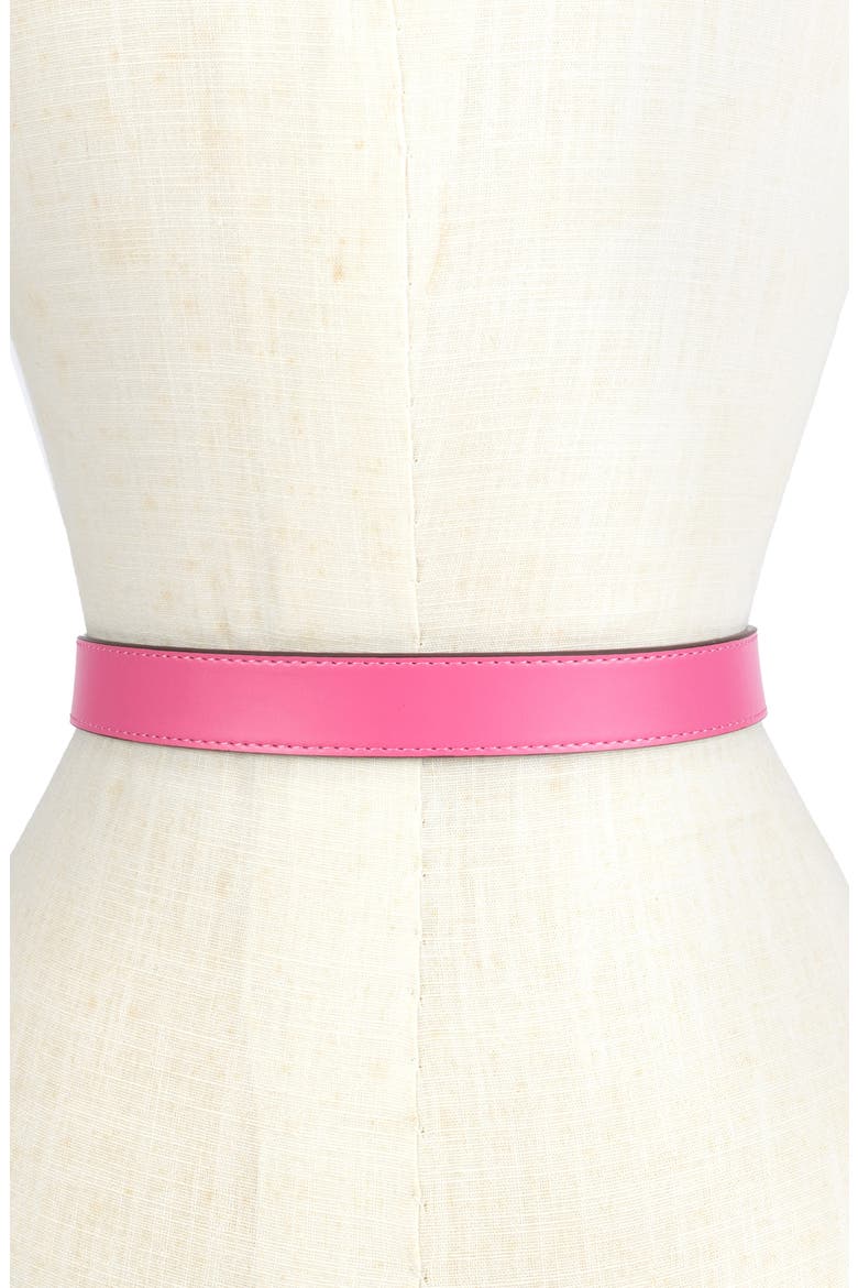 reversible leather blend belt, Alternate, color, PINK CLOUD