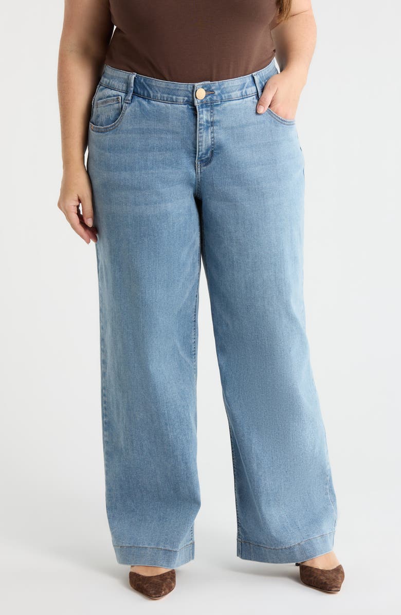 Wit & Wisdom Sam High Waist Wide Leg Jeans, Main, color, Mid Blue