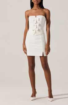ASTR the Label Bow Detail Strapless Sheath Dress
