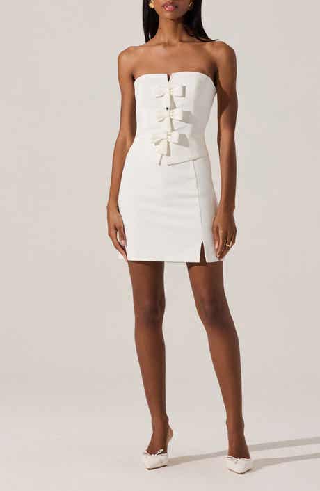 ASTR the Label Bow Detail Strapless Sheath Dress