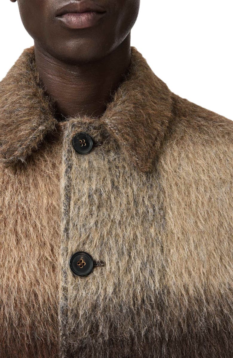 John Varvatos Luce Stripe Coat, Alternate, color, Dark Brown