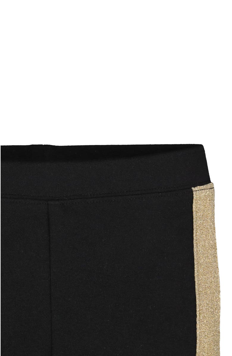 Hope & Henry Baby Girls' Ponte Pant with Side Stripe, Infant, Alternate, color, Black With Gold