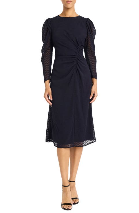 Gathered Long Sleeve Dress