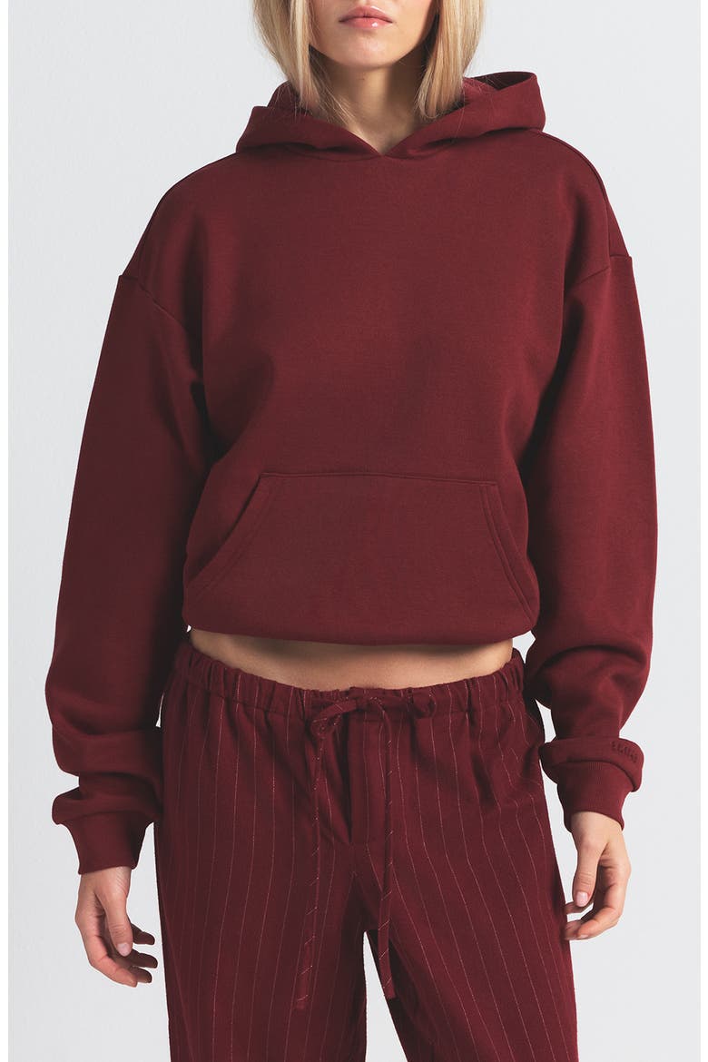 Cotton Fleece Blend Classic Hoodie, Main, color, MERLOT