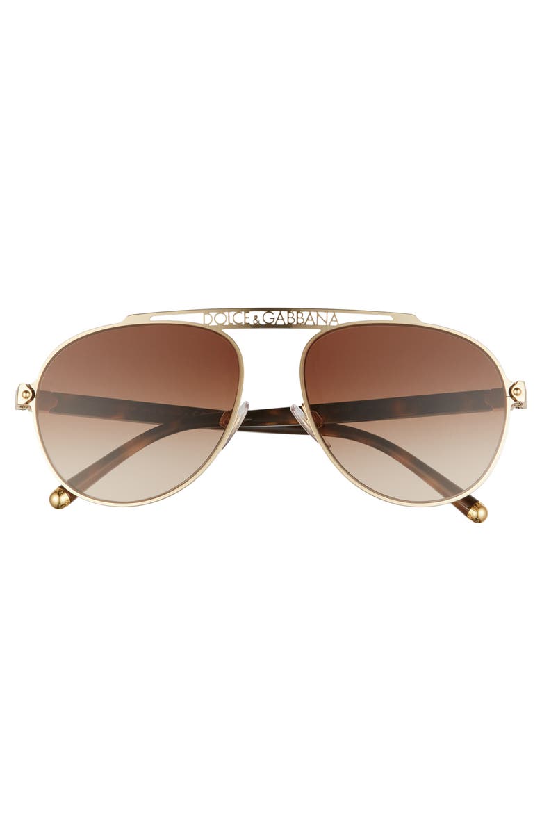 Dolce&Gabbana 57mm Gradient Pilot Aviator Sunglasses, Alternate, color, 