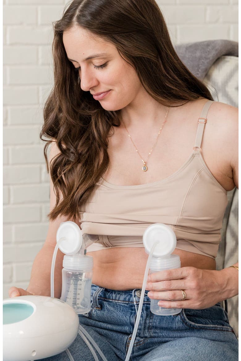 Amelia Pumping and Nursing Crop Cami, Alternate, color, Sand