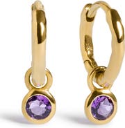 Monica Vinader Birthstone Huggie Hoop Earrings