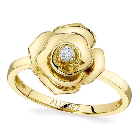 Diamond Flower Ladies Ring 14K