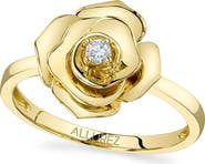 ALLUREZ Diamond Flower Ladies Ring 14K
