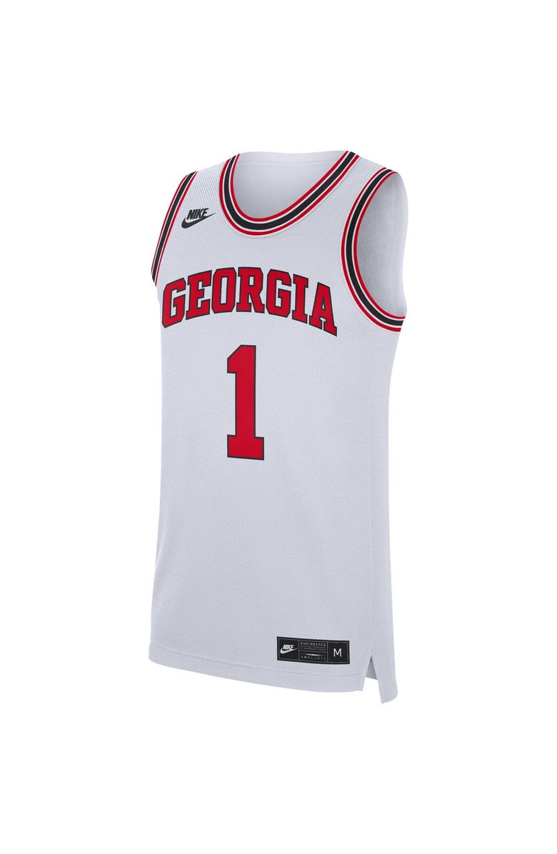 Nike Men's Nike #1 White Georgia Bulldogs Replica Jersey, Alternate, color, 