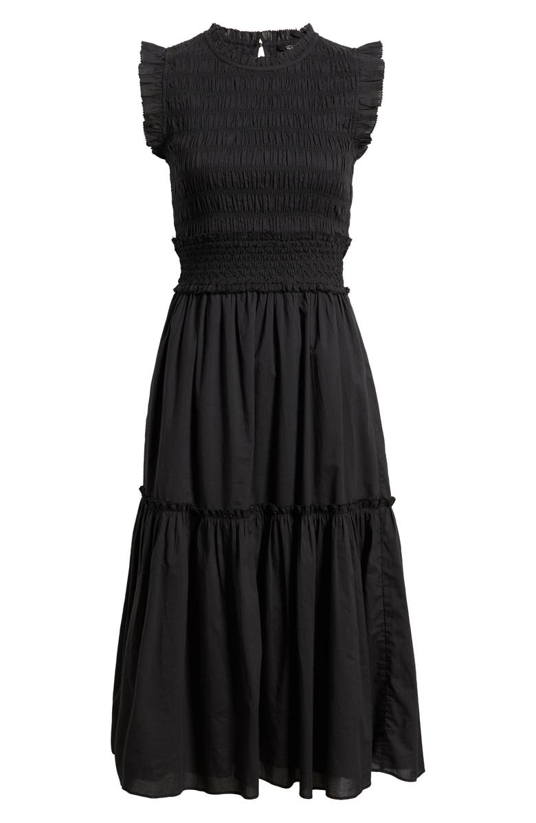 Rails Vivier Smocked Midi Dress, Alternate, color, Black
