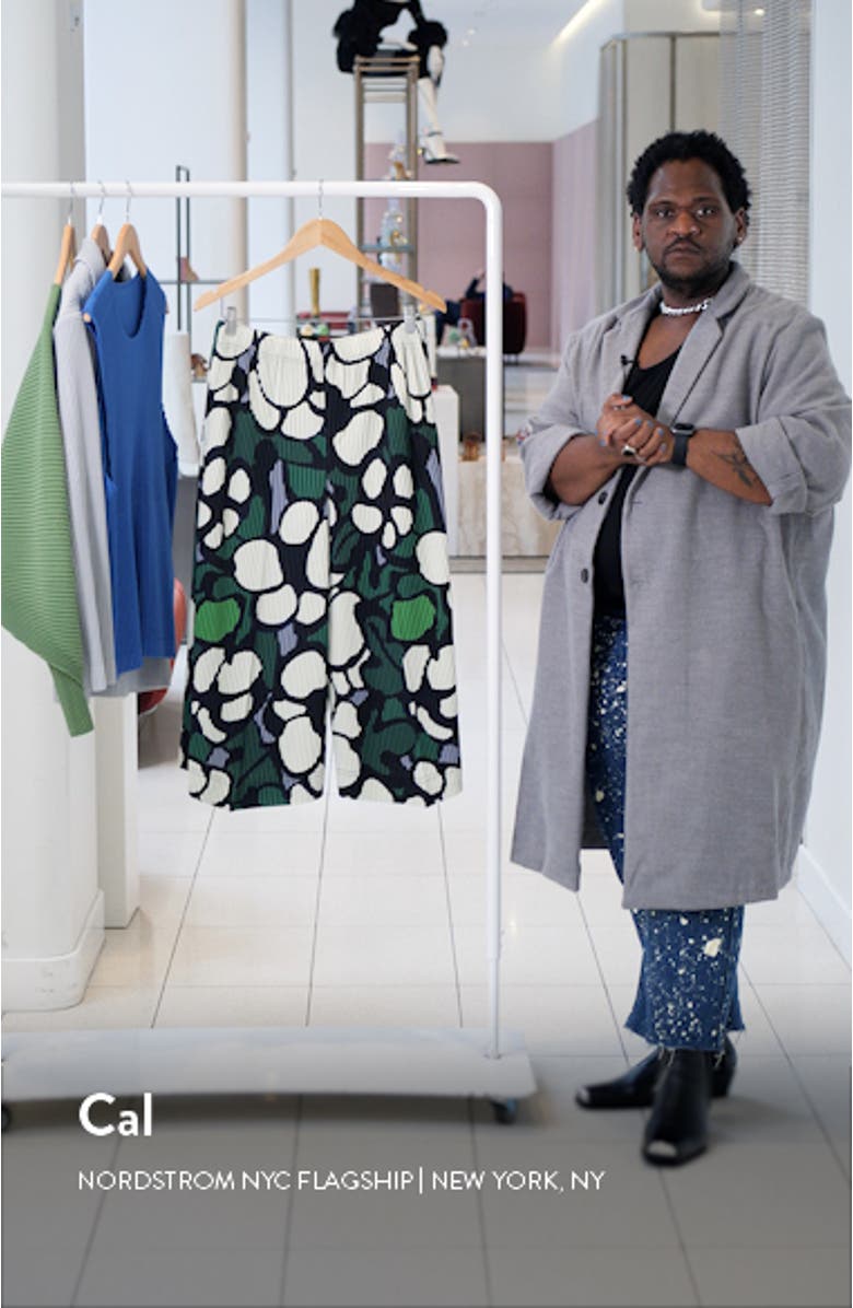 Cotton Bolls Floral Pleated Crop Wide Leg Pants, sales video thumbnail