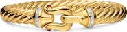 David Yurman Cablespira Flex Buckle Bracelet in 18K Yellow Gold with Rubies & Diamonds