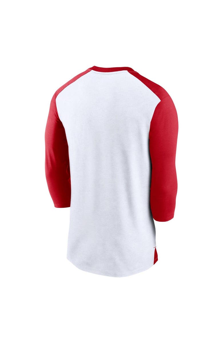 Nike Men's Nike White/Red Cincinnati Reds Rewind 3/4-Sleeve T-Shirt, Alternate, color, 