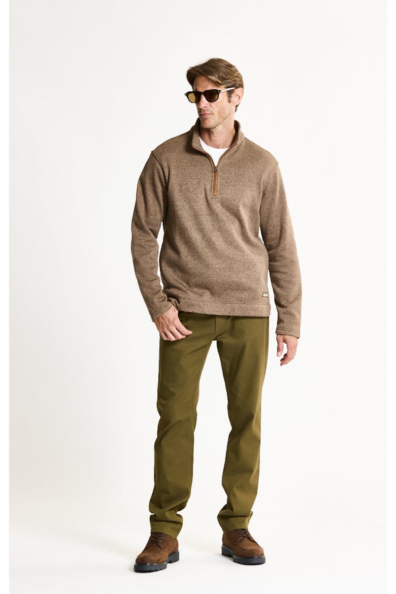 Stretch Sweater Fleece Quarter Zip, Alternate, color, DARK TAUPE