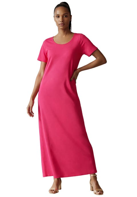 Stretch Cotton T-Shirt Maxi Dress (Plus) (Petite Available)