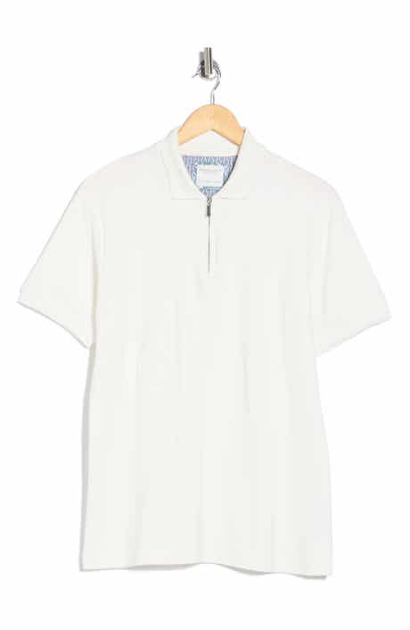 DENIM AND FLOWER Quarter Zip Textured Knit Polo