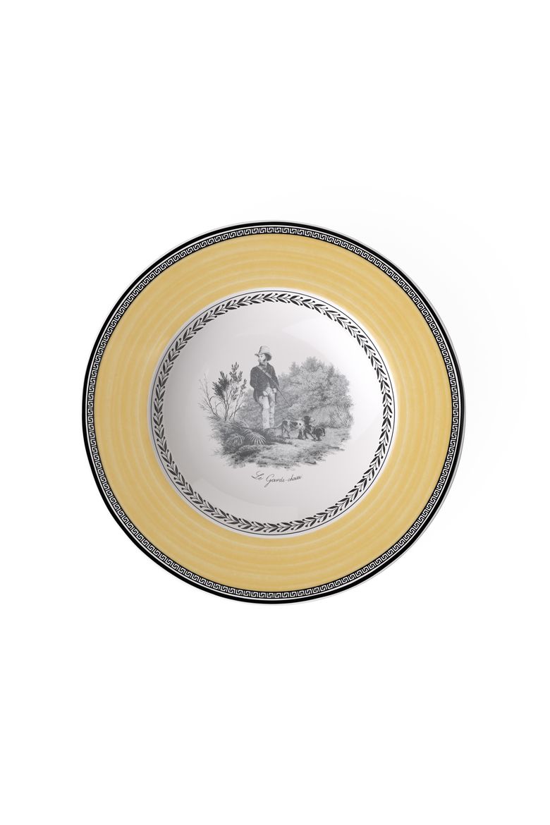 Audun Chasse Soup Bowl, Main, color, Yellow