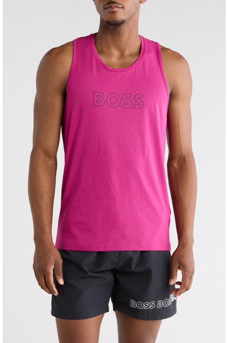 Beach Logo Tank Top, Main, color, MEDIUM PINK