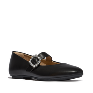 FitFlop Delicato Crystal-Buckle Leather Mary Janes