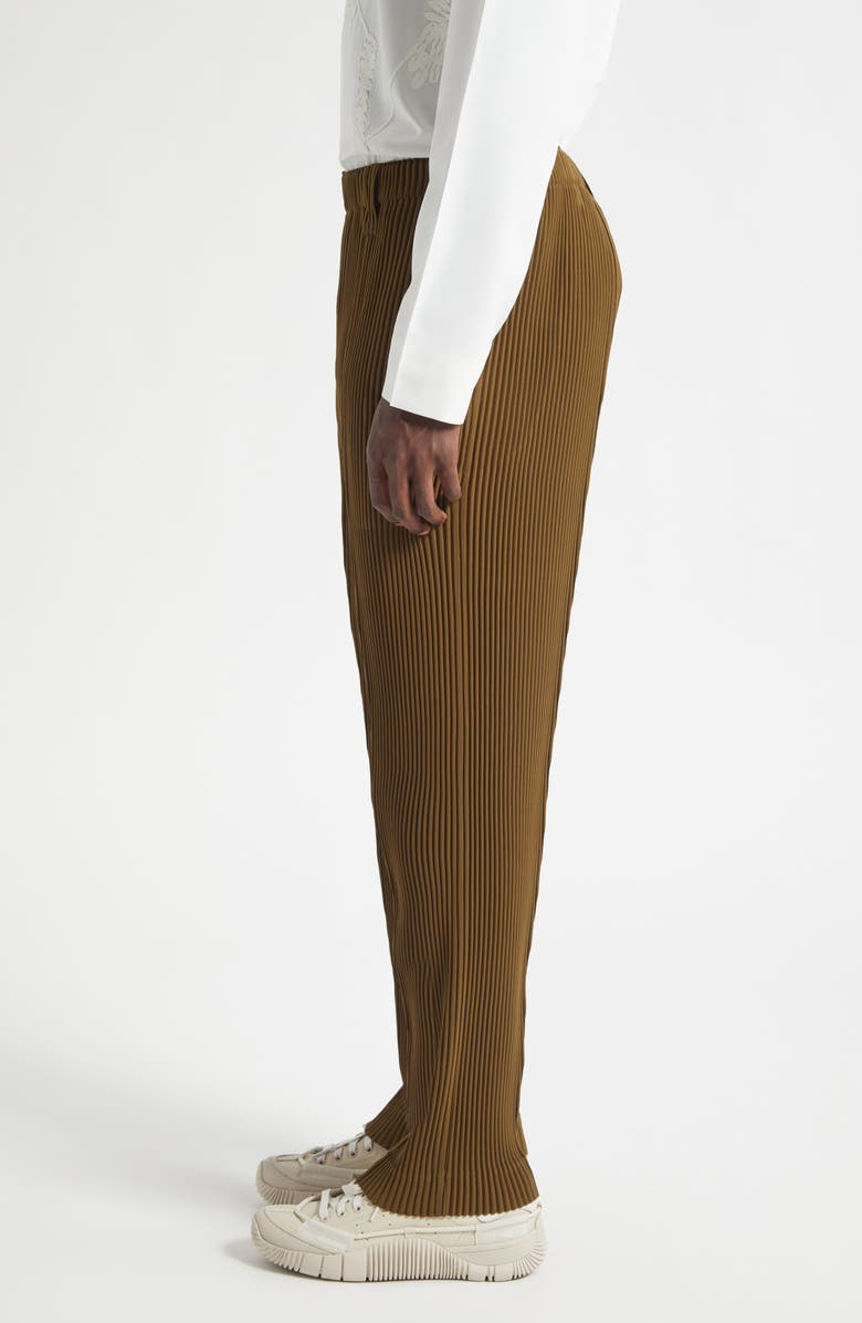 Homme Plissé Issey Miyake Pleated Tuxedo Pants, Alternate, color, Khaki