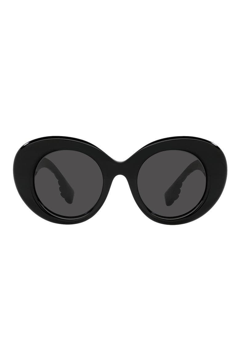 49mm Round Sunglasses, Main, color, BLACK