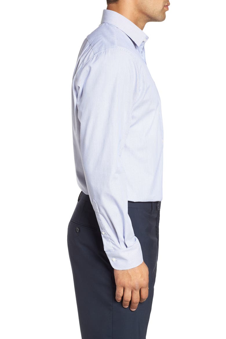 Traditional Fit Non-Iron Stripe Dress Shirt, Alternate, color, NAVY PATRIOT