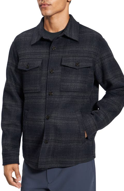 Plaid Wool & Cashmere Shirt Jacket