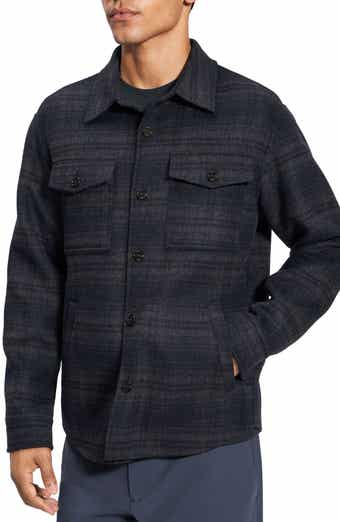 Theory Plaid Wool & Cashmere Shirt Jacket