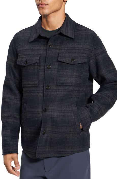Theory Plaid Wool & Cashmere Shirt Jacket
