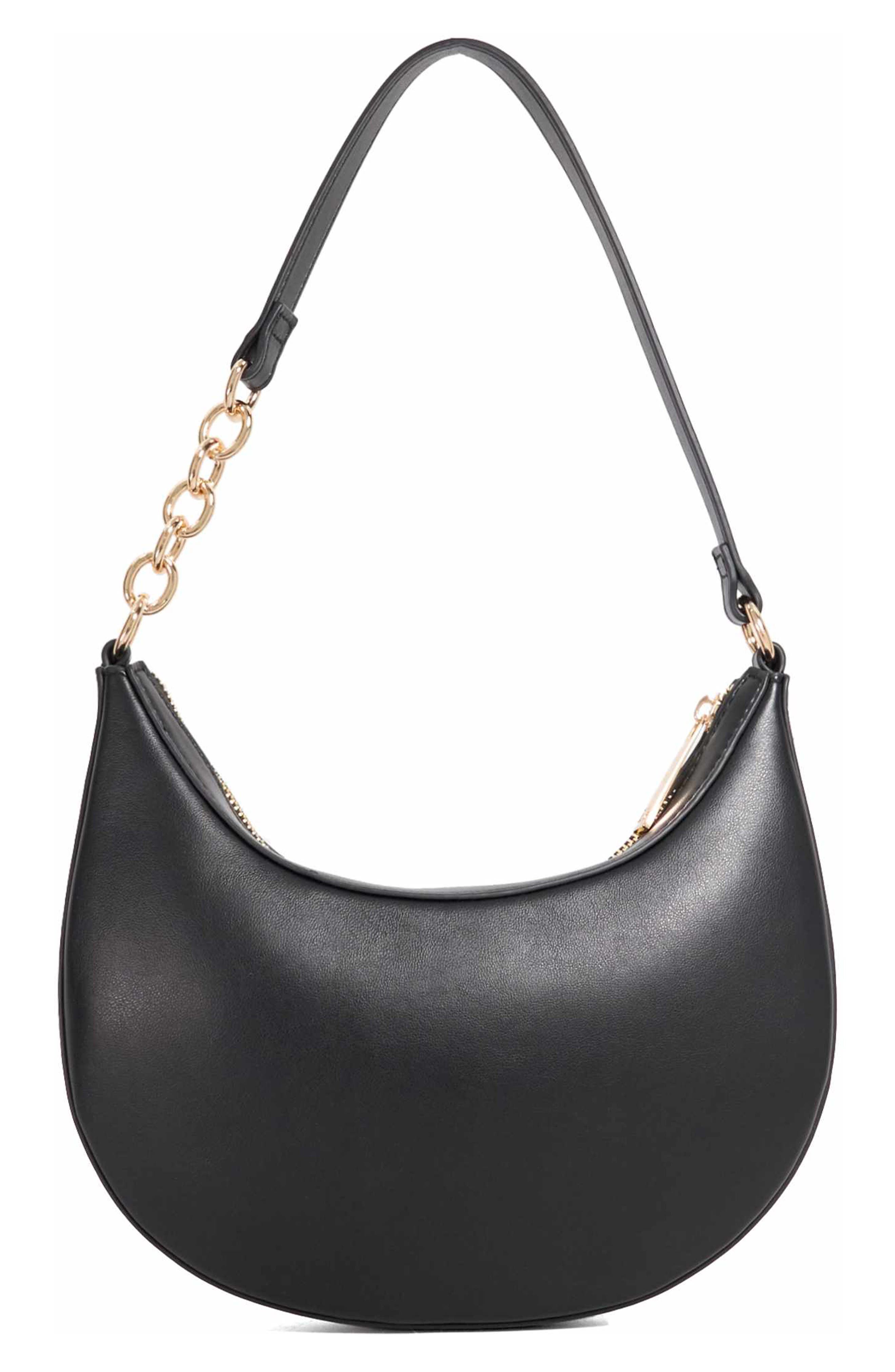 Dune London Diversions Faux Leather Shoulder Bag, Alternate, color, Black