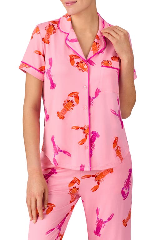 Kate Spade New York Print Crop Pajamas In Pink