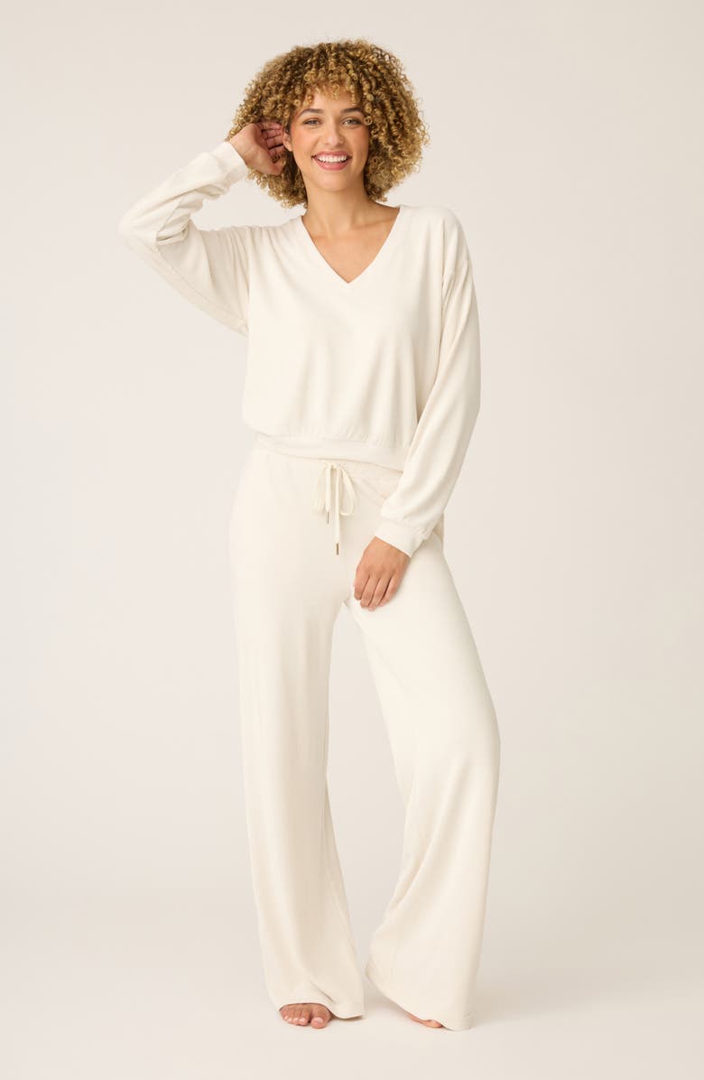 PJ Salvage Craving Corduroy Long Sleeve Pajama Top, Alternate, color, Natural