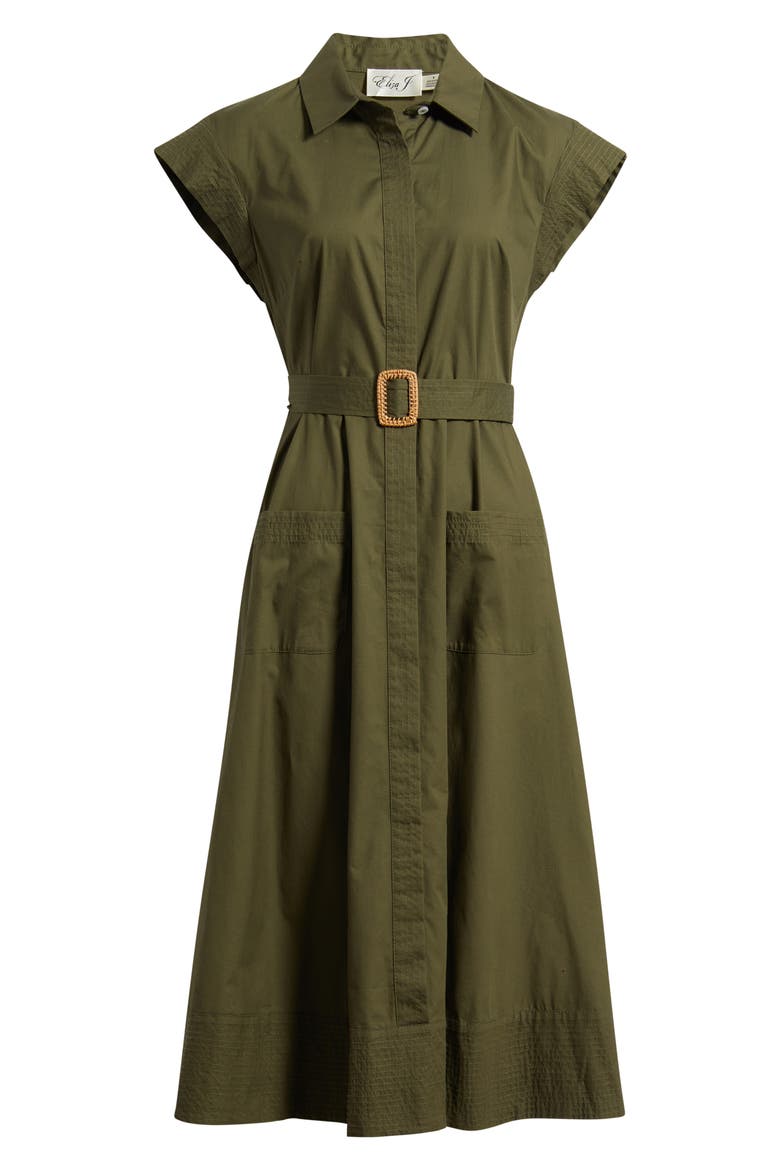 Trapunto Midi Shirtdress, Alternate, color, OLIVE