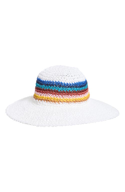 Steve Madden Stripe Straw Panama Hat