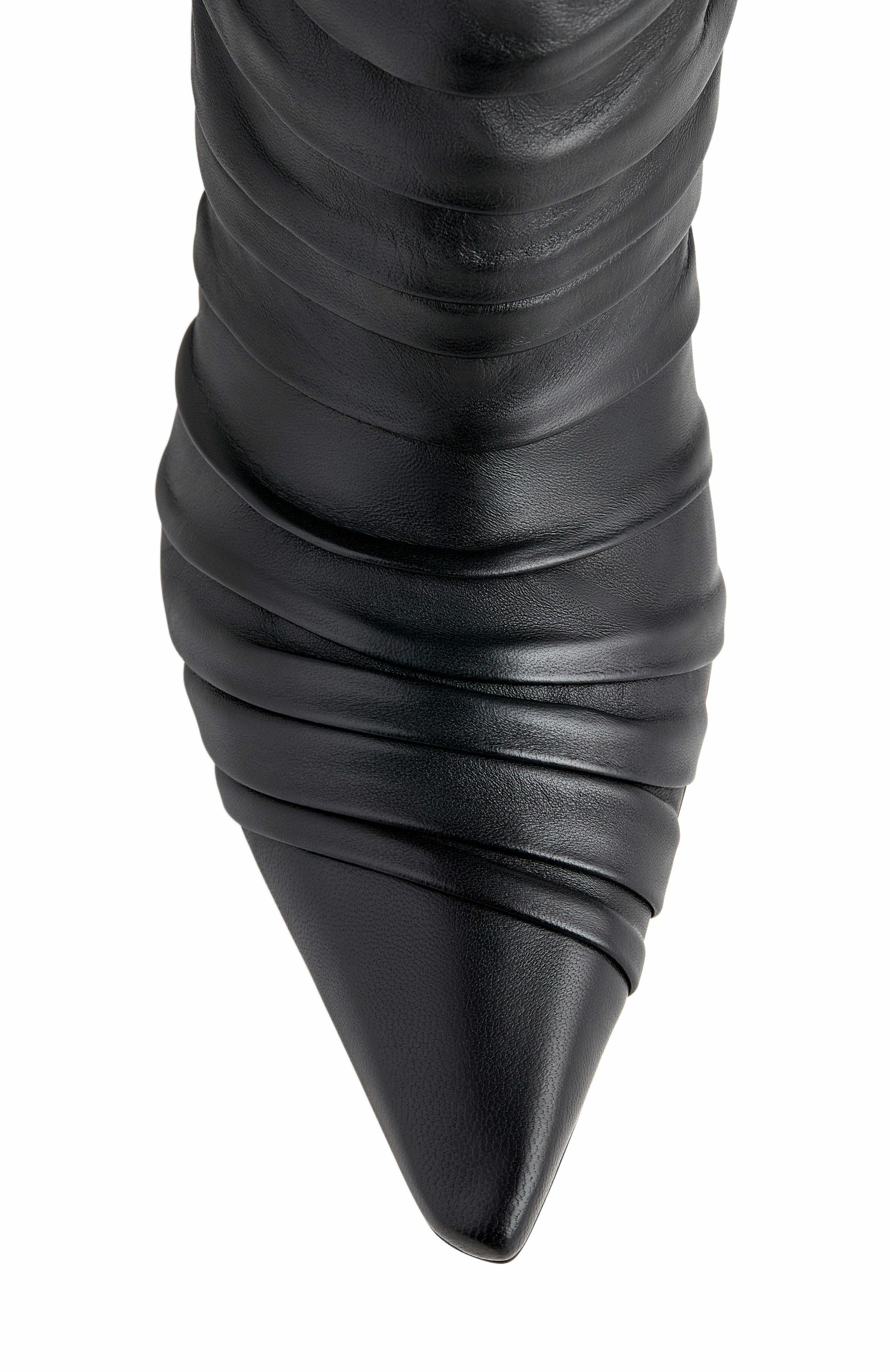 Neil J. Rodgers Plisse Knee Boot, Alternate, color, Black Nappa