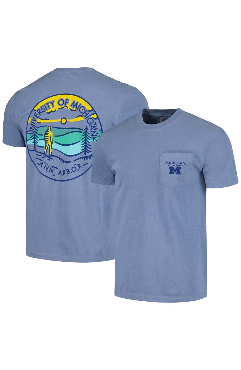 IMAGE ONE Men's Navy Michigan Wolverines Circle Scene Comfort Colors T-Shirt, Main, color, 