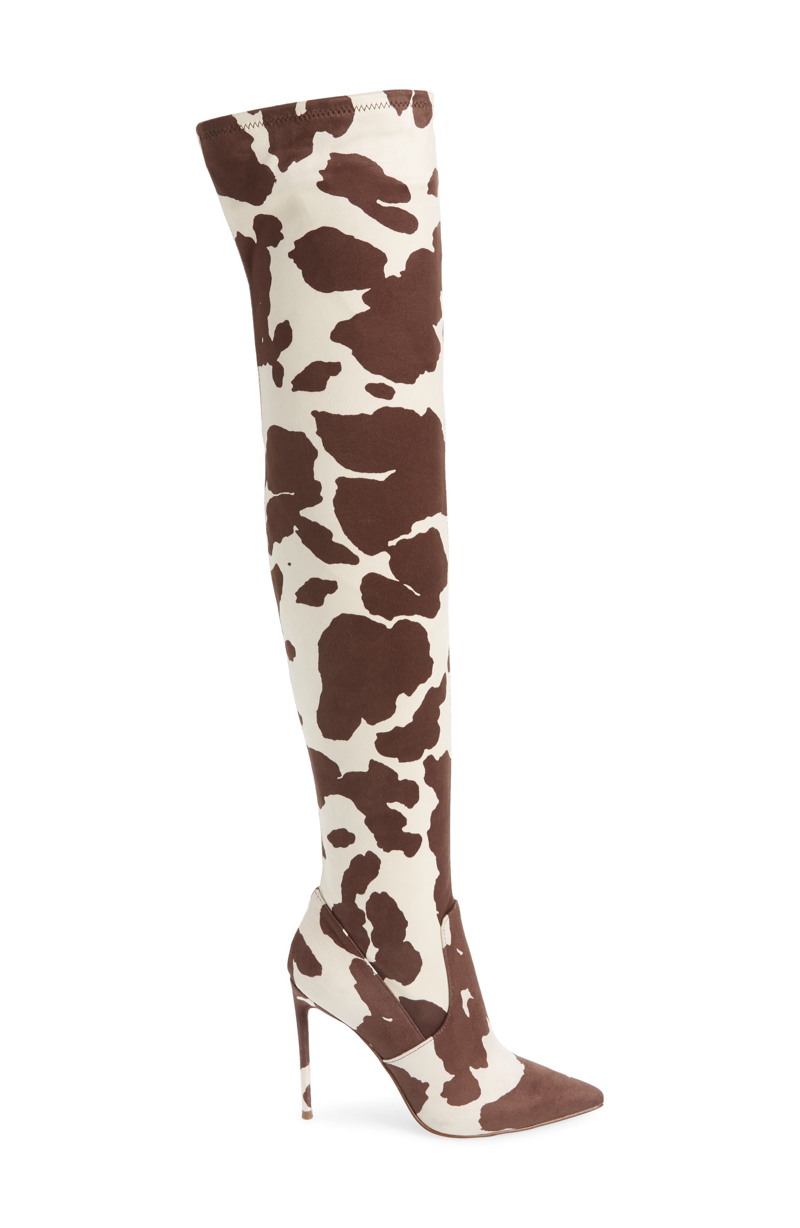 Viktory Over the Knee Boot, Alternate, color, COW PRINT