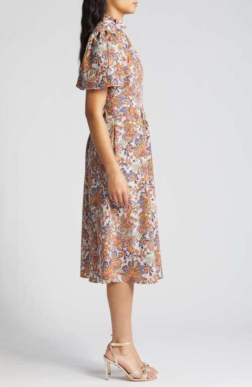 Julia Jordan Print Mock Neck Midi Dress