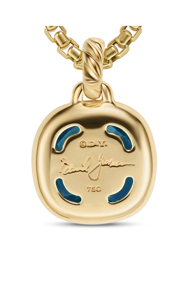 Albion® Pendant in 18K Yellow Gold with Diamonds, 11mm, Alternate, color, HAMPTON BLUE TOPAZ