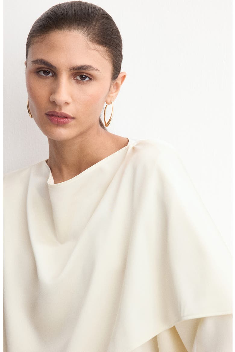 Asymmetric Satin Top, Alternate, color, ECRU