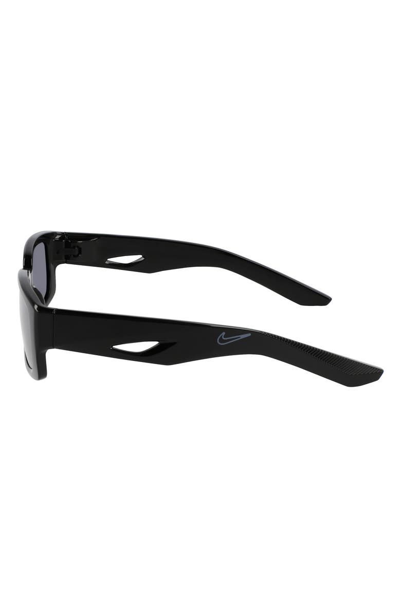 Nike Variant I 56mm Rectangle Sunglasses, Alternate, color, Black / Grey