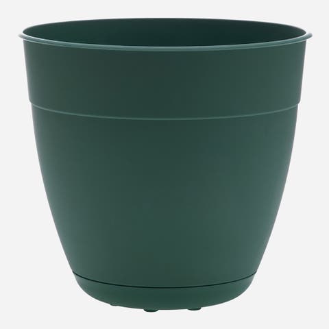 20 Inch Dayton Planter With Saucer, Turtle Green
