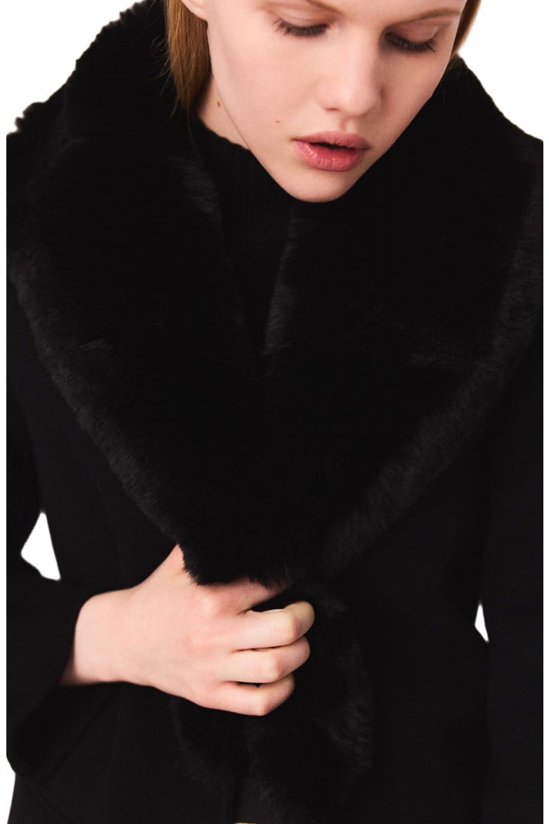 Double-faced mid-length coat, Alternate, color, Black