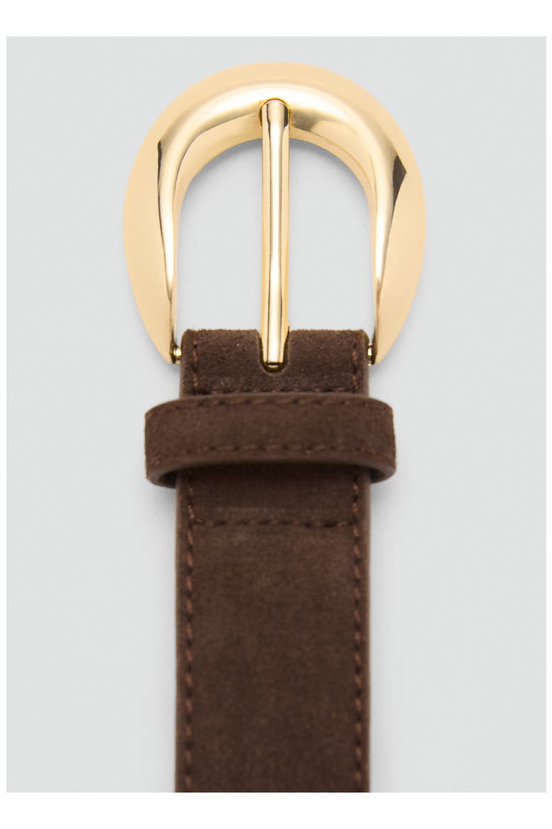 Oval Buckle Suede Belt, Alternate, color, CHOCOLATE