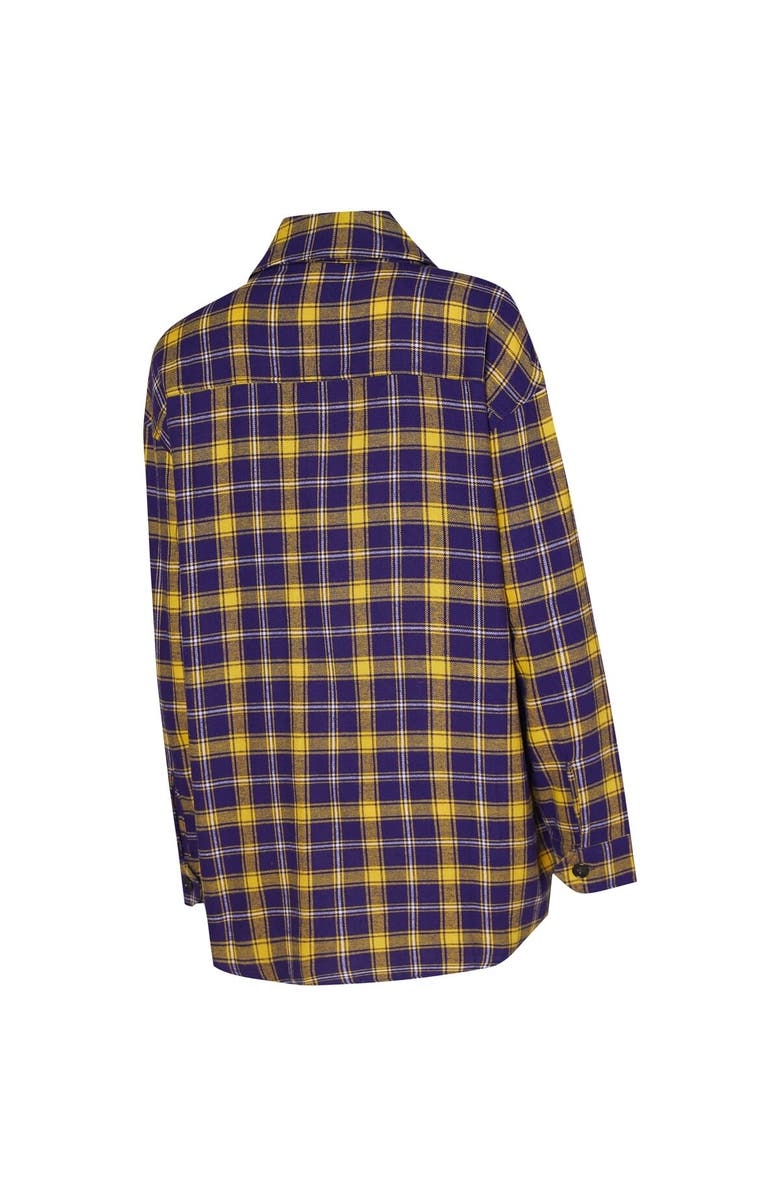 College Concepts Women's College Concepts Purple/Gold Los Angeles Lakers Boyfriend Button-Up Nightshirt, Alternate, color, Purple