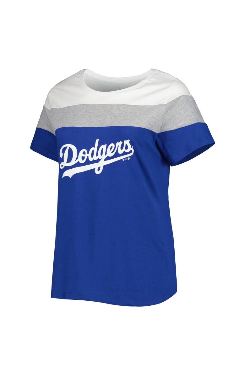 PROFILE Women's White/Royal Los Angeles Dodgers Plus Size Colorblock T-Shirt, Alternate, color, 