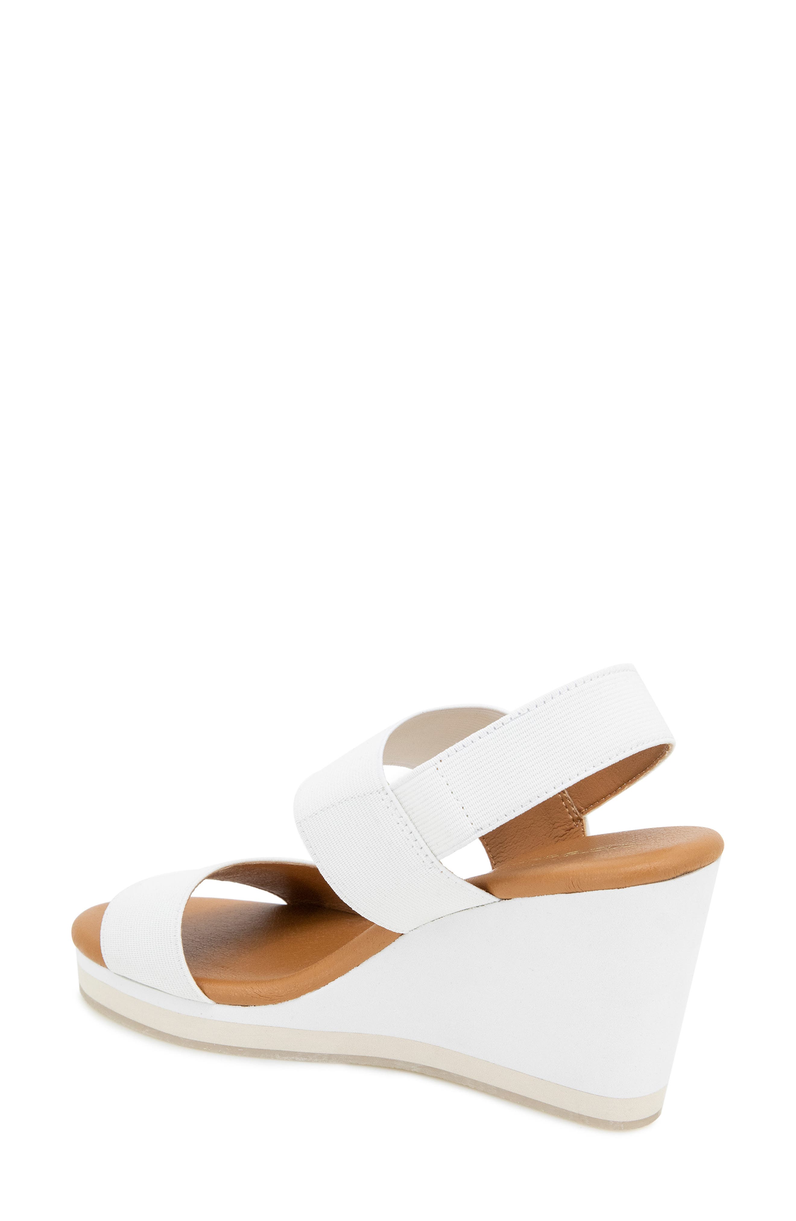 André Assous Nikola Slingback Wedge Sandal, Alternate, color, White
